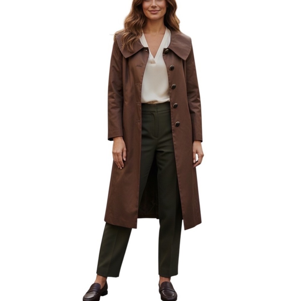 Vertigo Paris Bronze Brown Shimmer Jacket Large Quiet Luxury Old Money Chic Coat